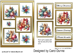 Three squares Christmas baubles
