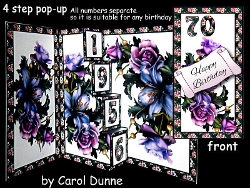 Birthday numbers 4 step pop-out