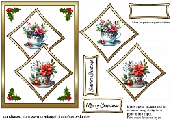 Two Squares Poinsettia cups