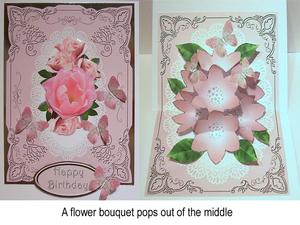 Pink Bouquet with Butterflies Pop-up