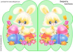 Yellow Bunny on Green Cloud