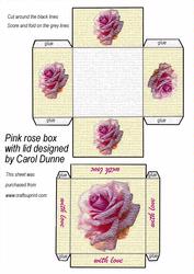 Square Pink Rose Box