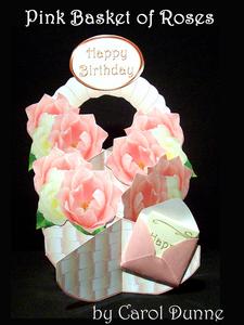 Basket of Pink Roses Cascade Deluxe