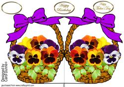 Pansy Basket Shaped Card