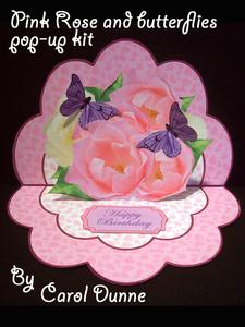 Pink Roses and Butterflies Pop-up Kit