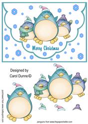 Happy Penguin Faux Envelope Card