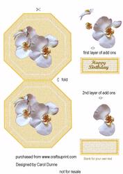 Cream Octagon with Orchids