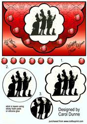 Christmas Carol Singers Scallop Edge (red)