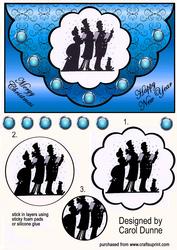 Christmas Carol Singers Scallop Edge (blue)