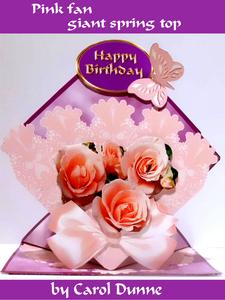 Pink Fan with Roses and Butterfly Spring Top