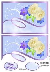 Pale Blue and Lilac Swirl Quick Card