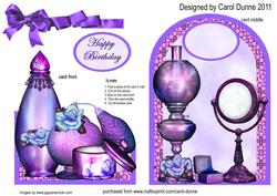 Purple Bottles Cutaway Card