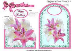 Cutaway Pink& White Lilies