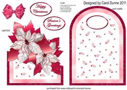 Poinsettias Cutaway Card - Red