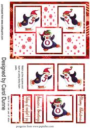 Three Squares Joyful Penguins