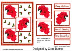 Three Squares Red Poinsettias