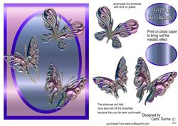 Metallic Butterflies - Pink and Purple