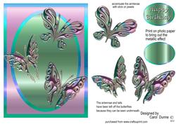 Metallic Butterflies - Turquoise & Pink