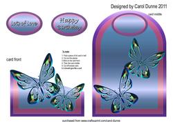 Cutaway Card - Metallic Butterflies