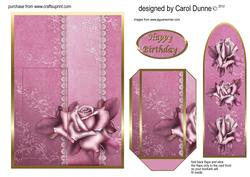 Bookmark Card - Pink Roses