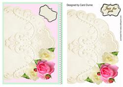 Cream Lace Envelope Front with Roses