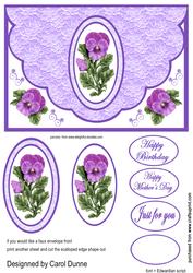 Scalloped Edge Envelope Front - Pansy