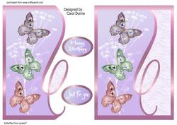Pink Swirls with Butterflies