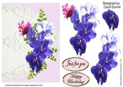 Purple Orchids on Cream Lace