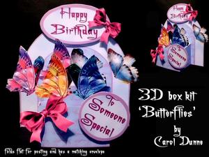 3D Box ' Butterflies'