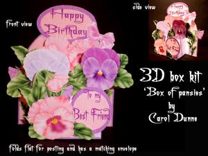 3D Box 'box of Pansies'