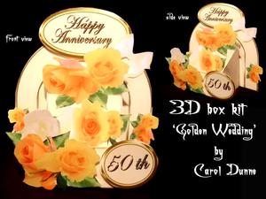 3D Box 'golden Wedding'