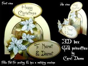 3D Box 'gold Poinsettias'