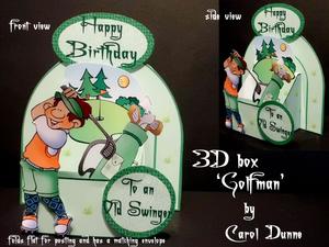 3D Box Golfer Man