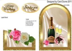 Birthday Cutaway Roses and Champagne