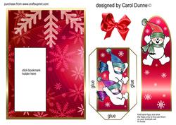 Bookmark Card - Jumping Snowmen
