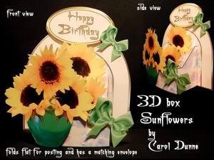 3D Box Sunflowers
