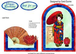 Oriental Lady Cutaway Card