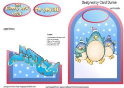 Happy Penguins Cutaway Card