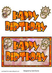 Happy Birthday Steam Punk -orange