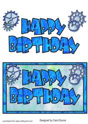 Happy Birthday Steam Punk -blue