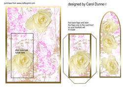 Cream and Pink Floral Bookmark Card