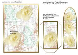 Cream and Green Floral Bookmark Card