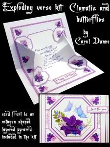 Exploding Verse - Clematis and Butterflies (birthday)