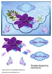 Faux Envelope Card Clematis Spray