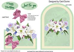 Cutaway Lilies on Pale Green (birthday)