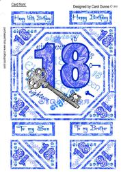 Card Front - 18 Blue