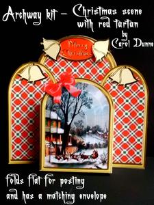 Archway Kit- Christmas Scene with Red Tartan