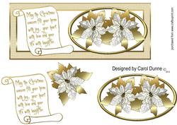 Gold Poinsettias Dl with Scroll