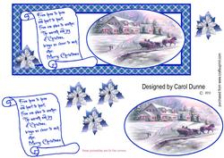 Dl Christmas Scene with Sleigh-blue