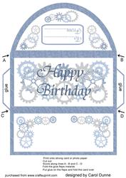 Money Wallet - Blue Cogs Happy Birthday